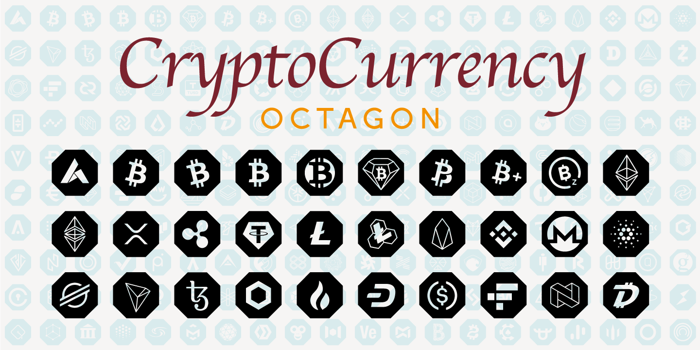 Пример шрифта Cryptocurrency Octagon Line